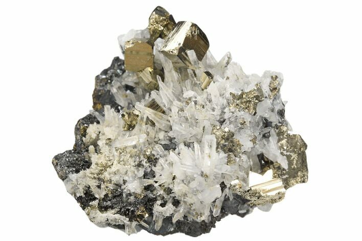 Pyrite, Sphalerite and Quartz Crystal Association - Peru #126599